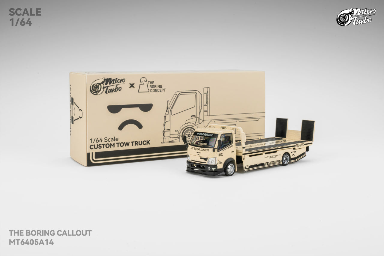[MICRO TURBO] 1:64 Fully Floor-Standing Flatbed Trailer White