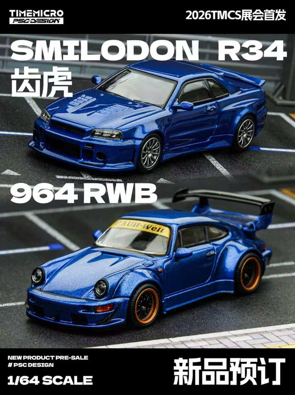 [TIME MICRO] 1:64 R34 "Smilodon" & RWB 964 Navy Blue Set