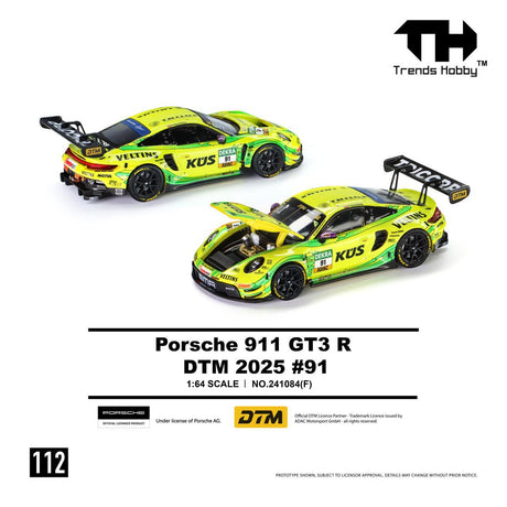 [TRENDS HOBBY] Porsche 911 GT3 R - DTM 2025 No.91 - Toy Space Diecast Online Store Singapore