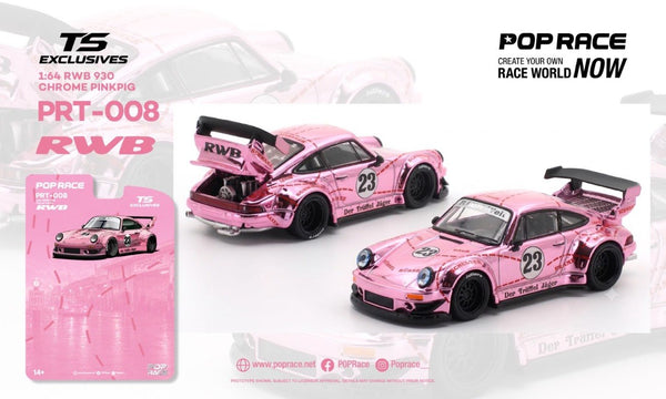 [POP RACE] 1:64 RWB 930 Chrome Pink - Blister Packaging