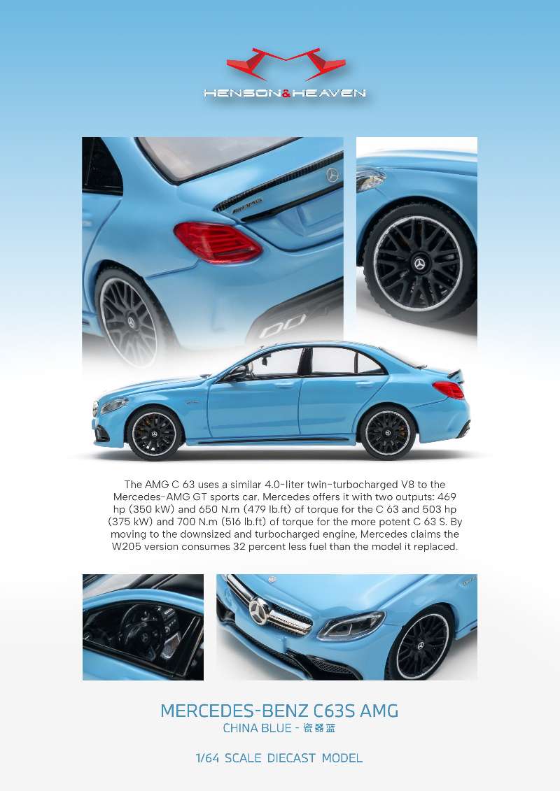 [HH MODEL] 1:64 C63 W205 China Blue