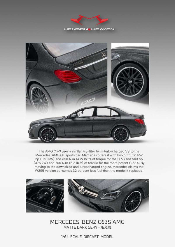 [HH MODEL] 1:64 C63 W205 Matte Dark Grey