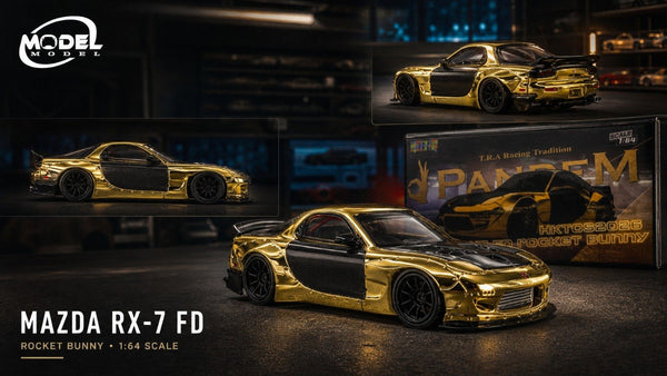 [MODEL MODEL] 1:64 Mazda RX7 FD Rocket Bunny Gold Plated