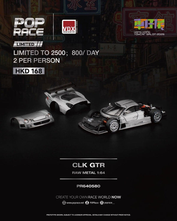 [POP RACE] 1:64 CLK GTR Raw Metal HKTS 2026
