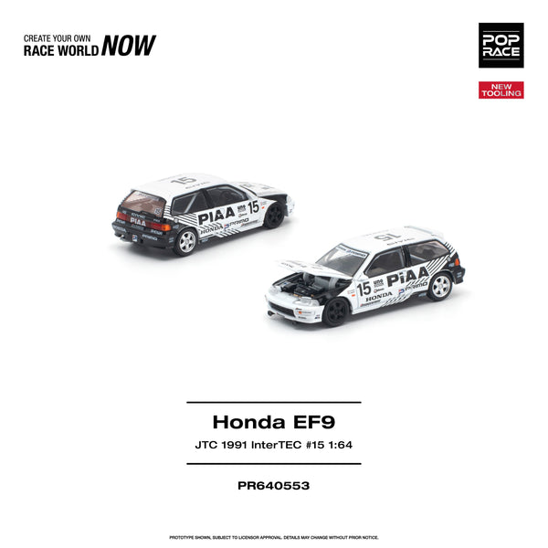 [POP RACE] 1:64 Honda Civic (EF9) #15 JTC 1991 InterTEC