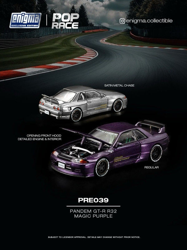 [POP RACE] 1:64 Pandem GT-R R32 Magic Purple Blister Packaging