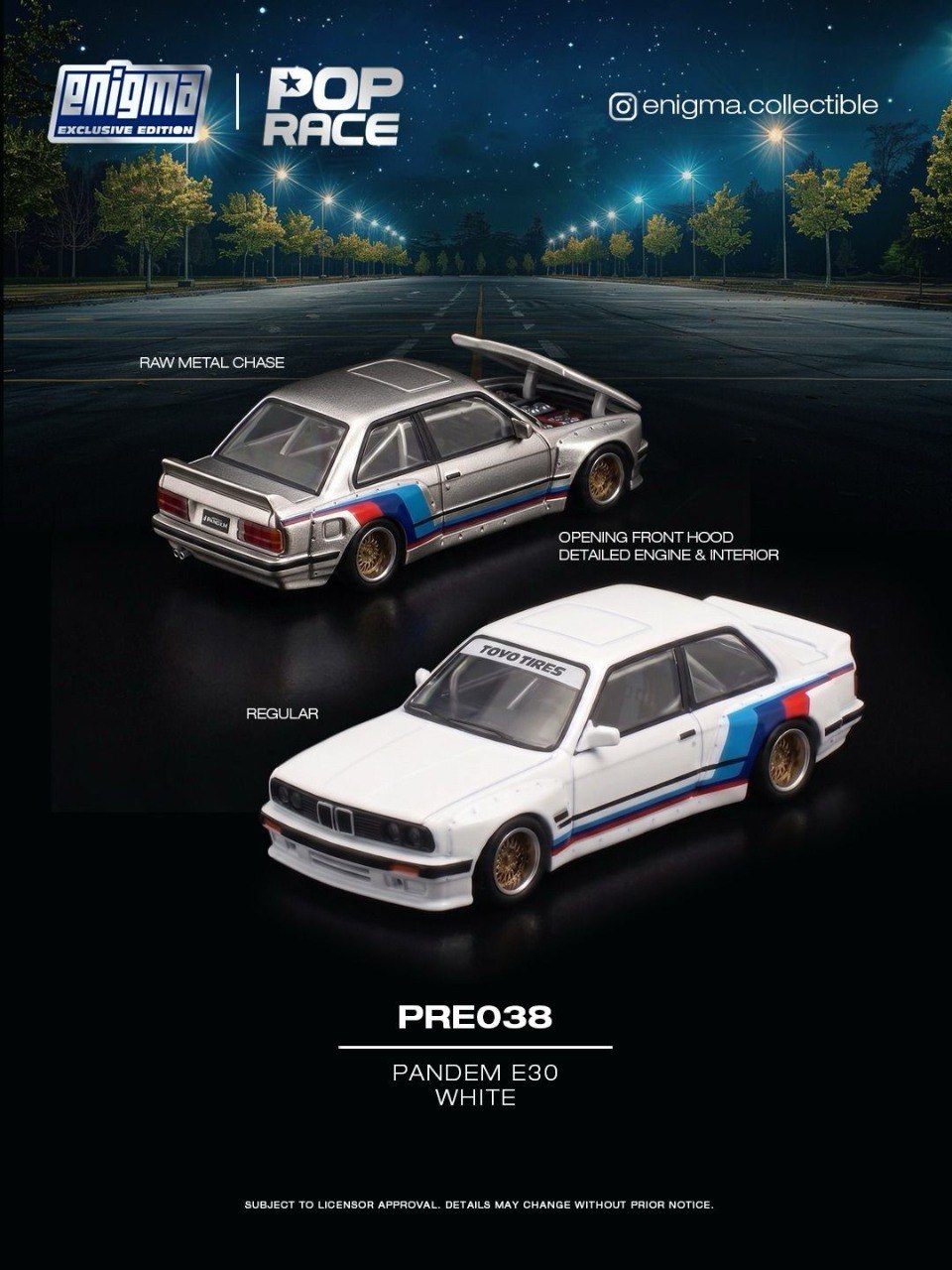 [POP RACE] 1:64 Pandem E30 White Blister Packaging