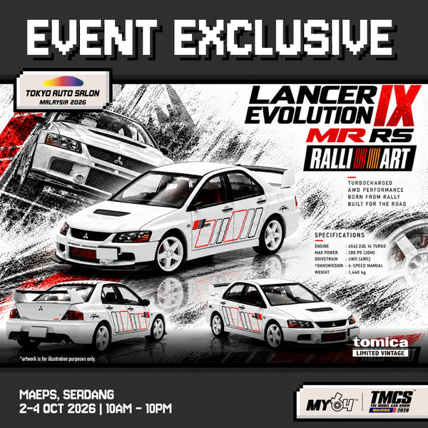 [TOMICA] Mitsubishi Lancer Evoluton IX RS White [Tokyo Auto Salon Malaysia 2026]