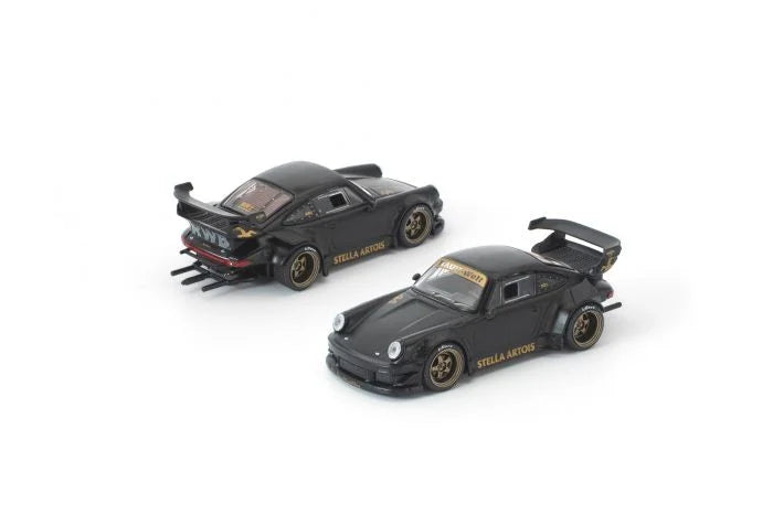 [POP RACE] 1:64 RWB 930 Matte Black "STELLA ARTOIS" - Toy Space Diecast Online Store Singapore