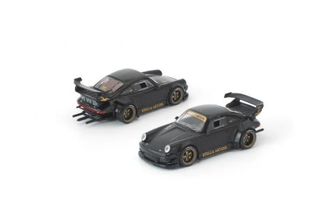 [POP RACE] 1:64 RWB 930 Matte Black "STELLA ARTOIS" - Toy Space Diecast Online Store Singapore