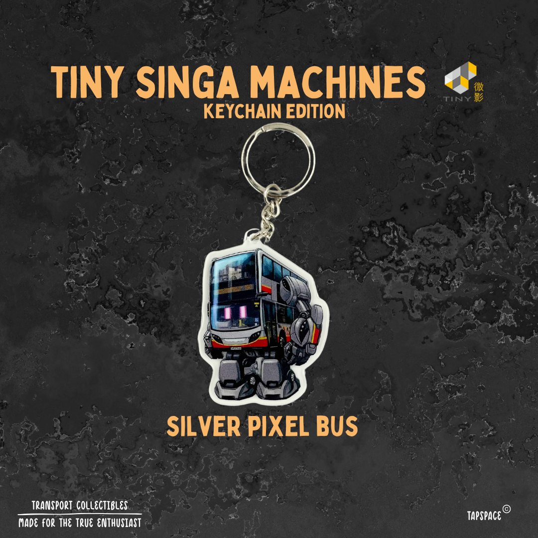 TINY Singa Machine – Silver Pixel Bus Edition Keychain