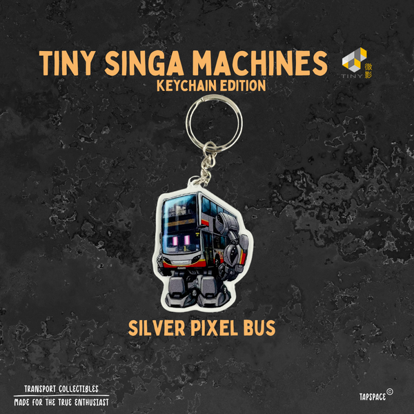 TINY Singa Machine – Silver Pixel Bus Edition Keychain