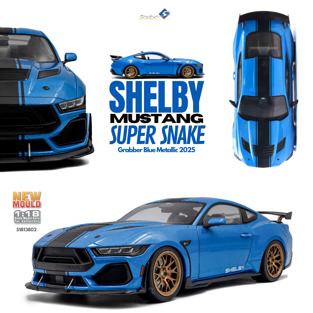 [SOLIDO] 1:18 Shelby Mustang Super Snake Grabber Blue Metallic 2025