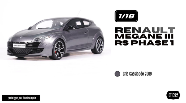 [OTTOMOBILE] 1:18 Renault Megane III RS Phase 1 Gris Cassiopée 2009 [OT1392]