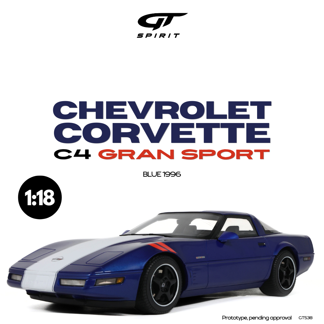 [GT SPIRIT] 1:18 Chevrolet Corvette C4 Gran Sport Blue 1996 [GT538]