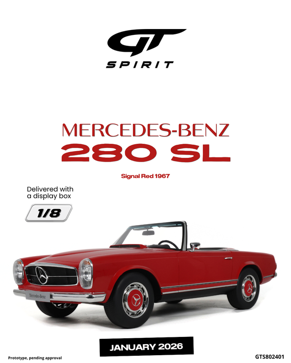 [GT SPIRIT] 1:8 Mercedes-Benz 280 SL Signal Red 1967