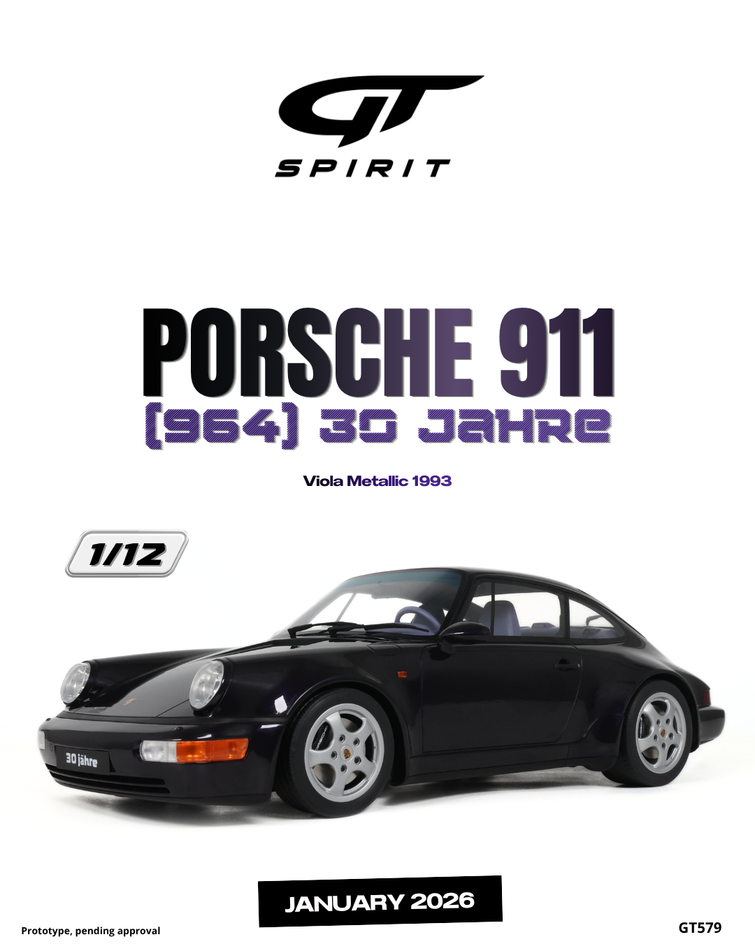 [GT SPIRIT] 1:12 Porsche 911 (964) 30 Jahre Viola Metallic 1993 [GT579]