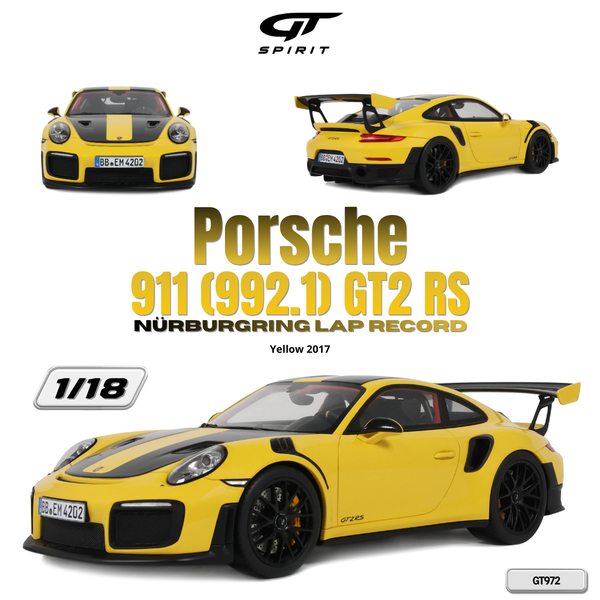 [GT SPIRIT] 1:18 Porsche 911 (992.1) GTS2 RS Nürburgring LAP Record Yellow 2017 [GT972]