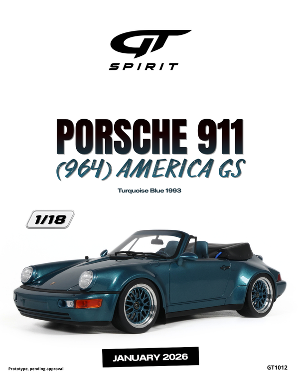 [GT SPIRIT] 1:18 Porsche 911 (964) America GS Turquoise Blue 1993 [GT1012]