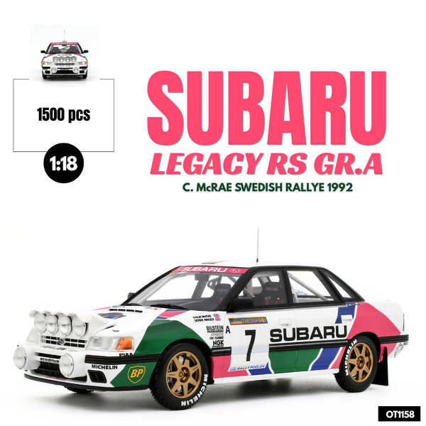 [OTTOMOBILE] 1:18 Subaru Legacy RS GR.A C. Mcrae Swedish Rally 1992 [OT1158]