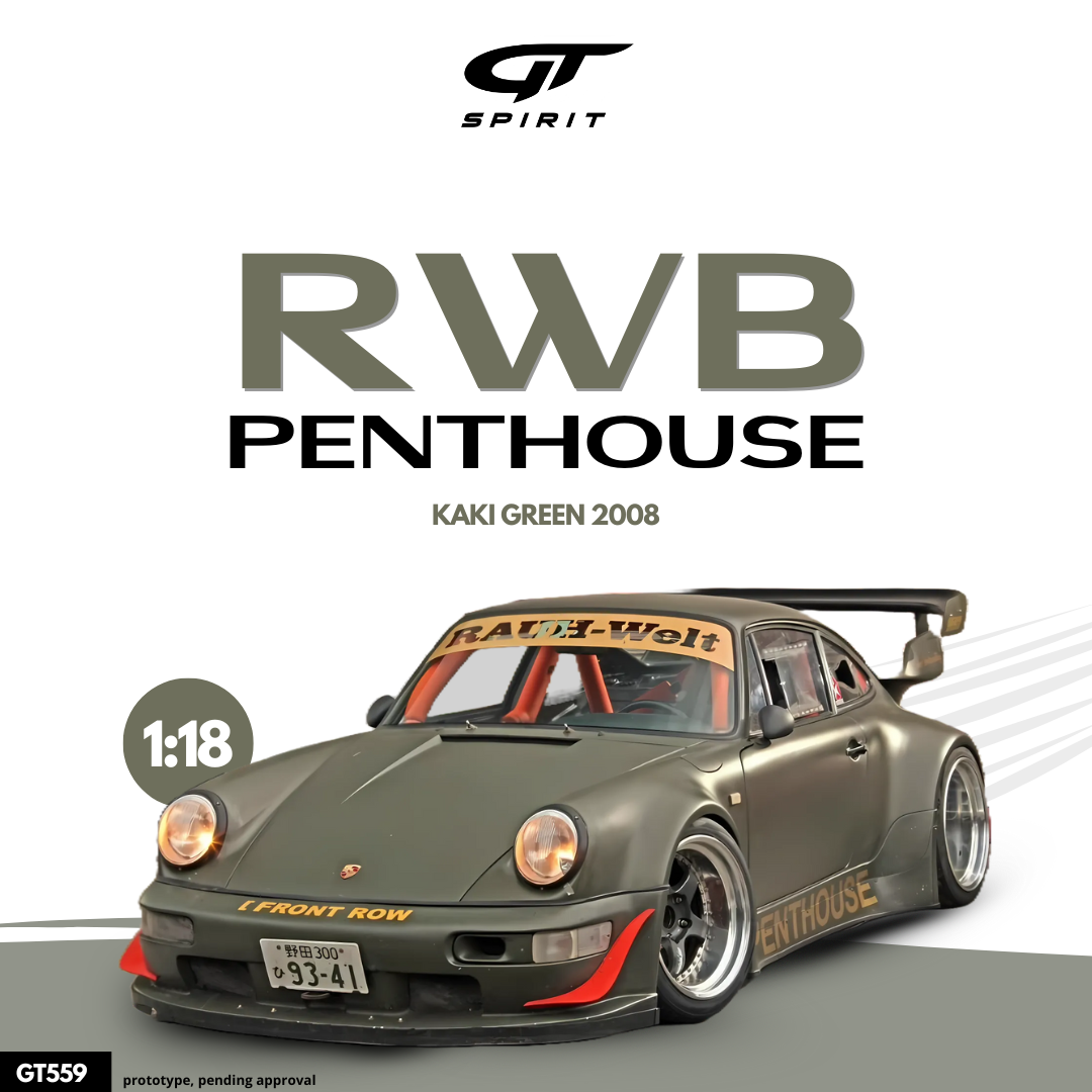 [GT SPIRIT] 1:18 RWB Penthouse Green 2008 [GT559] - Toy Space Diecast Online Store Singapore