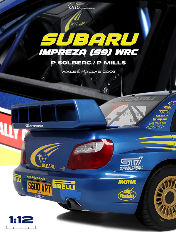 [OTTOMOBILE] 1:12 Subaru Impreza (S9) WRC Blue P. Solberg Wales Rallye 2003 [G092]