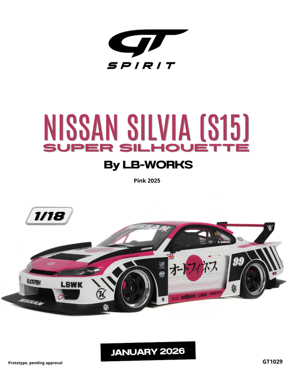 [GT SPIRIT] 1:18 Nissan Silvia (S15) Super Silhouette By LB Works Pink 2025 [GT1029]