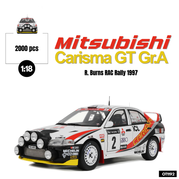 [OTTOMOBILE] 1:18 Mitsubishi Carisma GT GR.A R. Burns Rac Rally 1997 [OT1192]