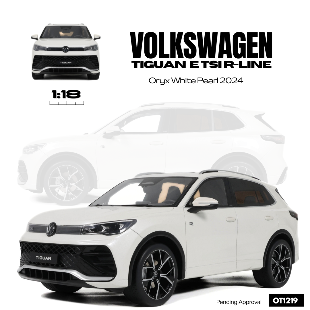 [OTTOMOBILE] 1:18 Volkswagen Tiguan E TSI R-Line ORYX White Pearl L0K1 2024 [OT1219]