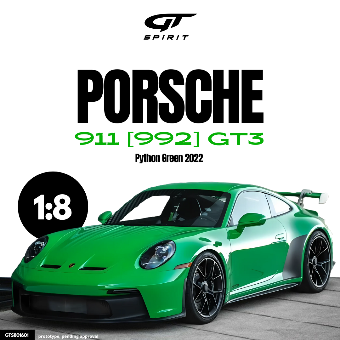 [GT SPIRIT] 1:8 Porsche 911 [992] GT3 Green 2022 - Toy Space Diecast Online Store Singapore