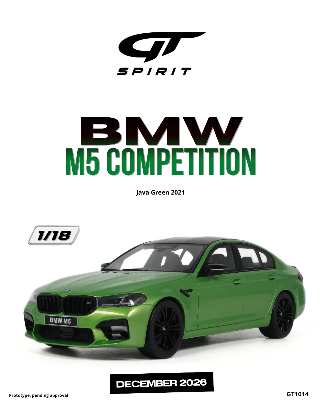 [GT SPIRIT] 1:18 BMW M5 Competition Java Green 2021 [GT1014]