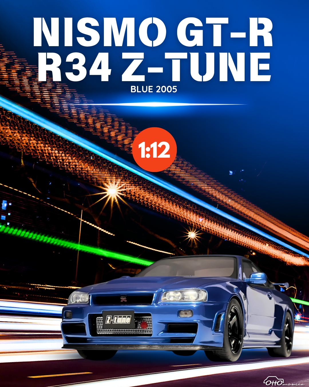 [OTTOMOBILE] 1:12 Nismo R34 GT-R Z-Tune Bayside Blue 2005 [G082]