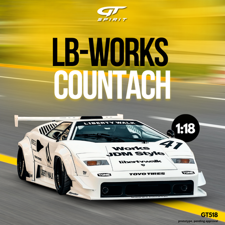 [GT SPIRIT] 1:18 LB-Works Countach White 2023 [GT518] - Toy Space Diecast Online Store Singapore