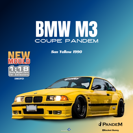 [SOLIDO] 1:18 BMW M3 Coupe Pandem Sun Yellow 1990 - Toy Space Diecast Online Store Singapore