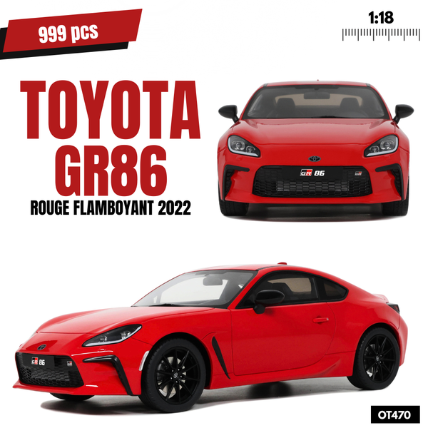 [OTTOMOBILE] 1:18 Toyota GR86 Rouge Flamboyant 2022 [OT470]