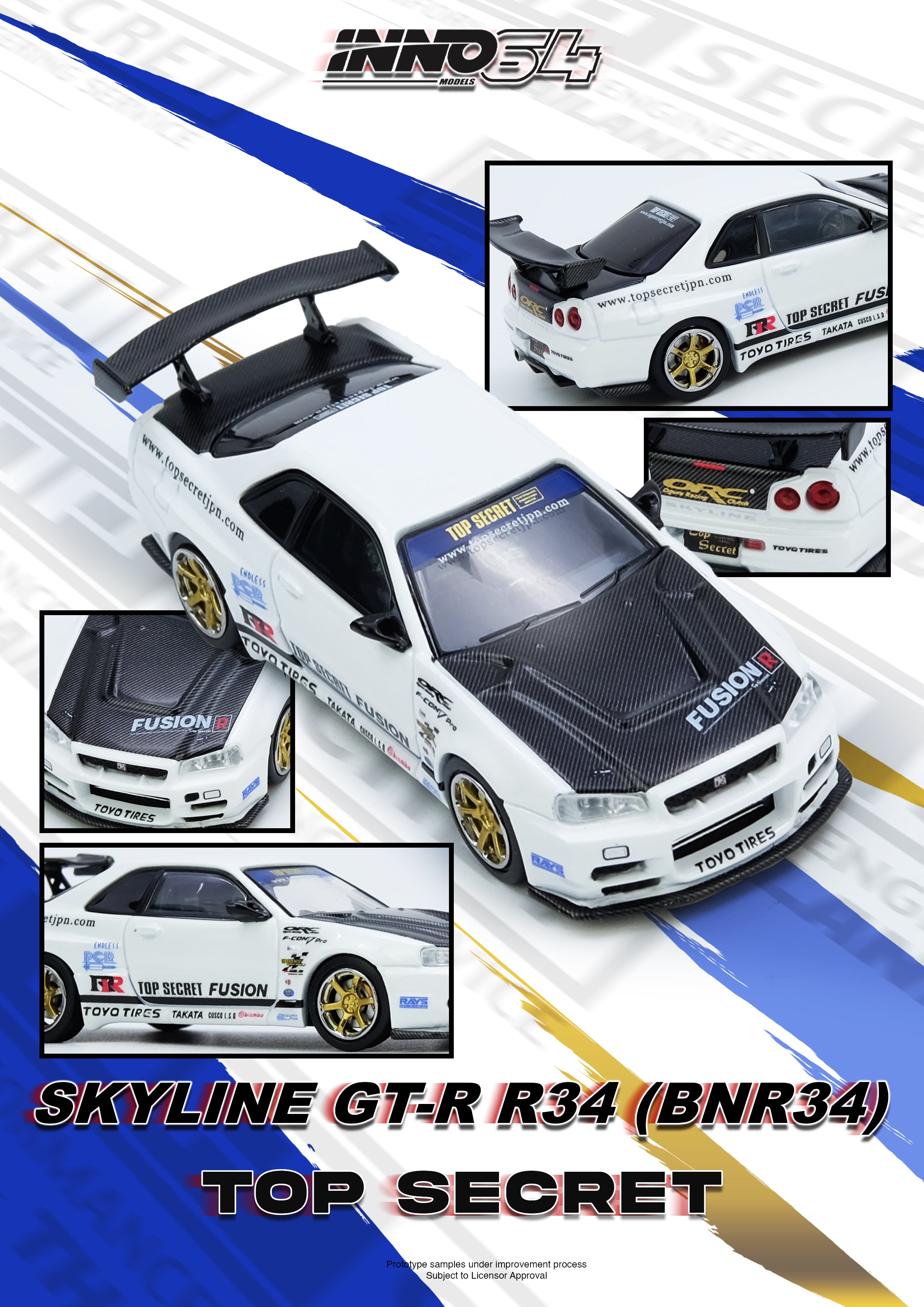 [INNO64] Top Secret R34 GT-R White