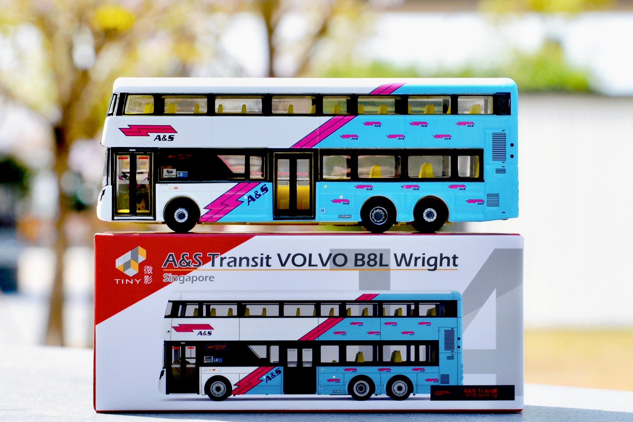 Tiny SG14 Diecast - Singapore A&S Transit Volvo B8L Bus Wright