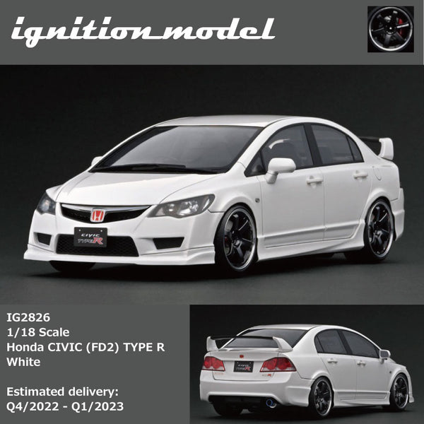 Ignition Model 1/18 Honda Civic (FD2) TYPE R White [IG2826] - Toy Space Diecast Online Store Singapore