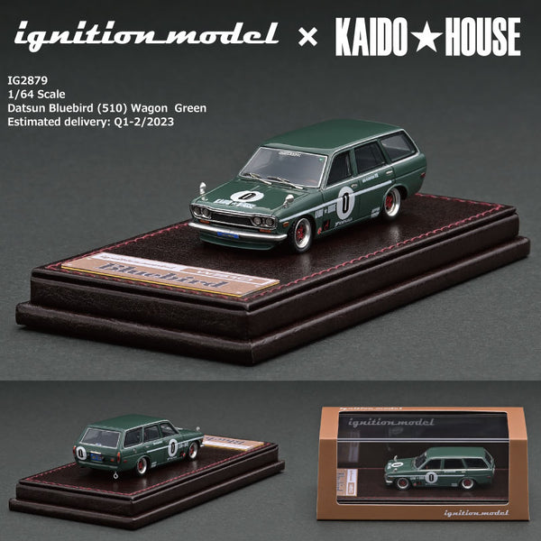 Ignition Model x Kaido House 1/64 Datsun Bluebird (510) Wagon Green [IG2879] - Toy Space Diecast Online Store Singapore