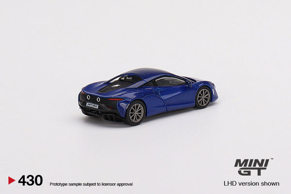 Mini GT McLaren Artura Volcano Blue #430 - Toy Space Diecast Online Store Singapore