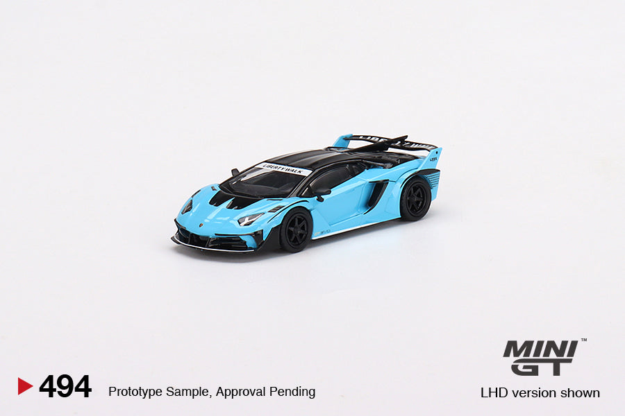 Mini GT Lamborghini LB-Silhouette WORKS Aventador GT EVO Baby Blue (RHD)