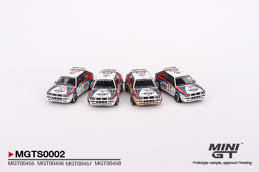 Mini GT Lancia Delta HF Integrale Evoluzione 1992 Rally MonteCarlo Martini Racing 4 Cars Set [Limited Edition 5000 Set] (LHD)